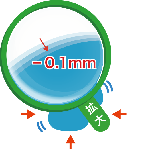 -0.1mm内側に小さくなった拡大イメージ