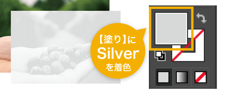 グレースケールに変換した画像をSilverに着色