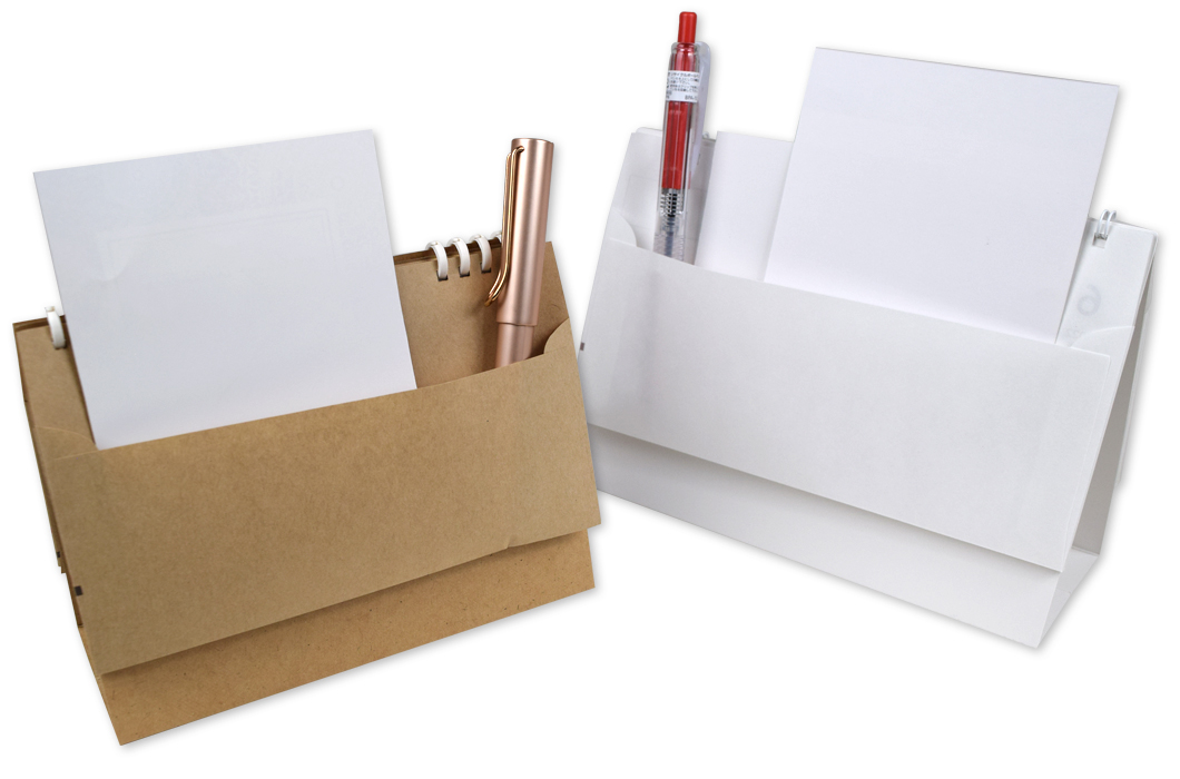 卓上メモルダー名入れあり+組み立て(7月の裏側)×2種+ポケットにペンとメモ帳