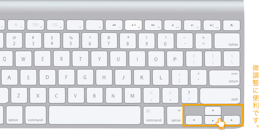 文字や写真、枠や線の位置を微調整する方法