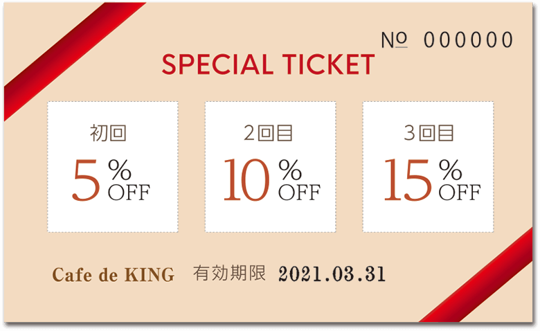 3回来店してもらうためのアイデアクーポン券サンプル画像