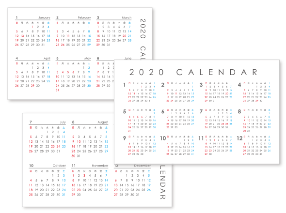 ショップカード (カレンダー面)のデザインテンプレート