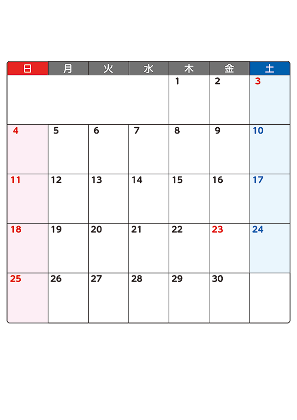 月間カレンダー デザインA イメージ画像