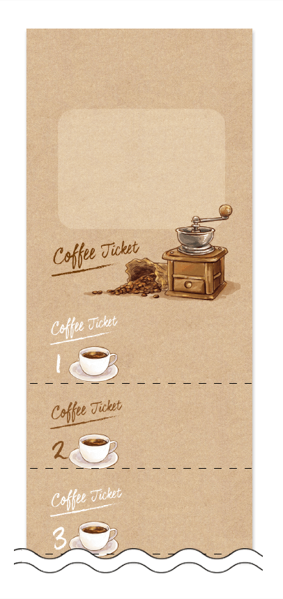 コーヒー回数券デザインテンプレート画像0011