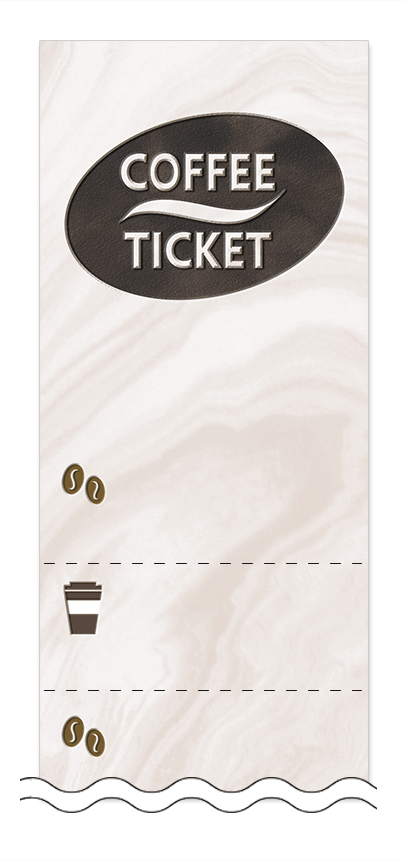 コーヒーの回数券6枚綴りデザインテンプレート0014