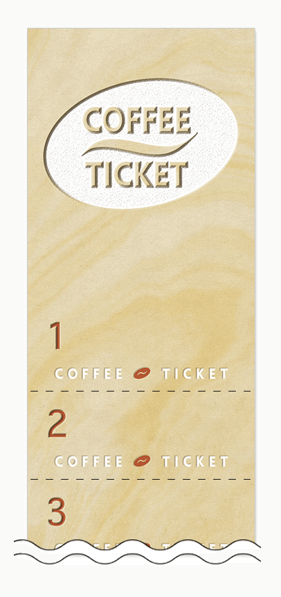 コーヒーの回数券6枚綴りデザインテンプレート0015