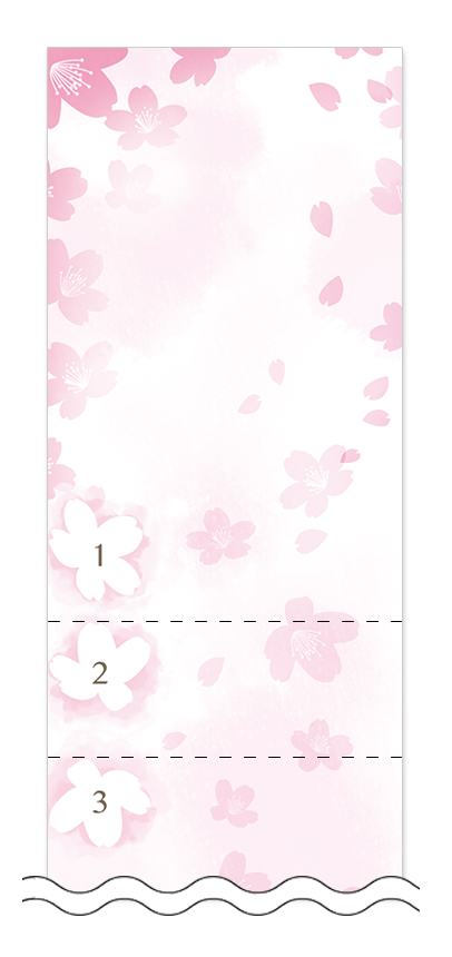 春・桜・菜の花の回数券6枚綴りデザインテンプレート0023