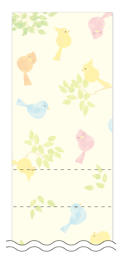 フリーデザイン「新緑・グリーン・小鳥」回数券テンプレート画像0028