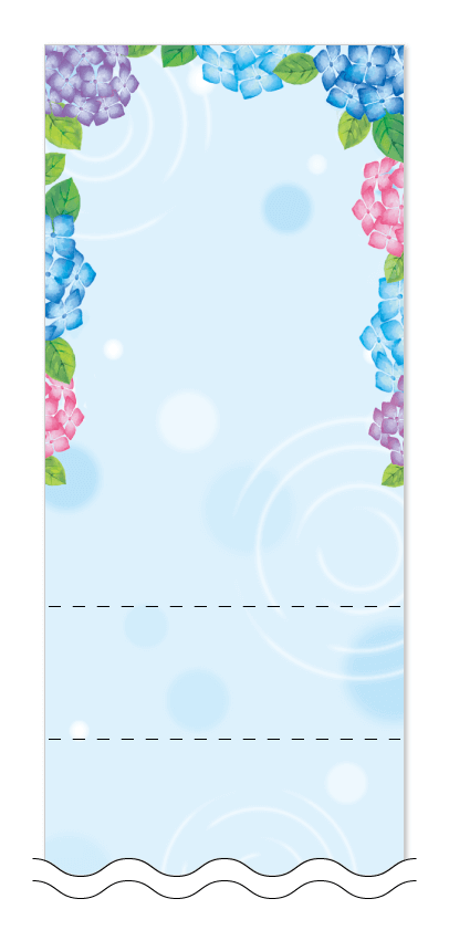 梅雨・アジサイの花の回数券6枚綴りデザインテンプレート0030