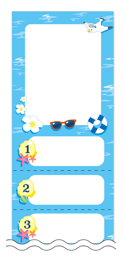 フリーデザイン「夏・涼・星空・ホタル」回数券テンプレート画像0035