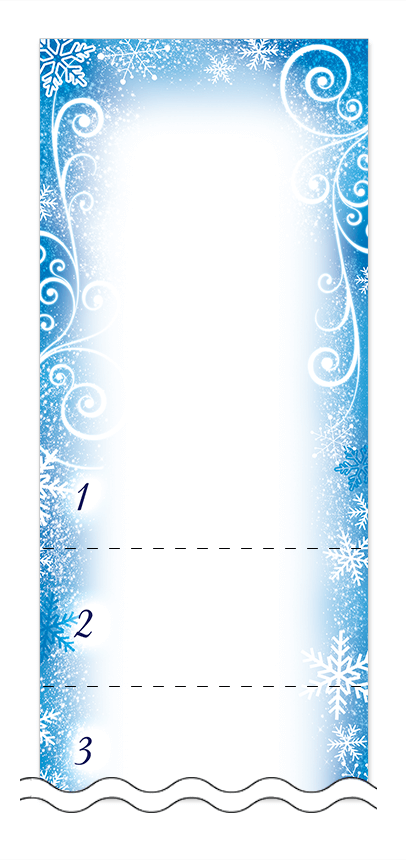 冬・雪・クリスマスの回数券6枚綴りデザインテンプレート0045