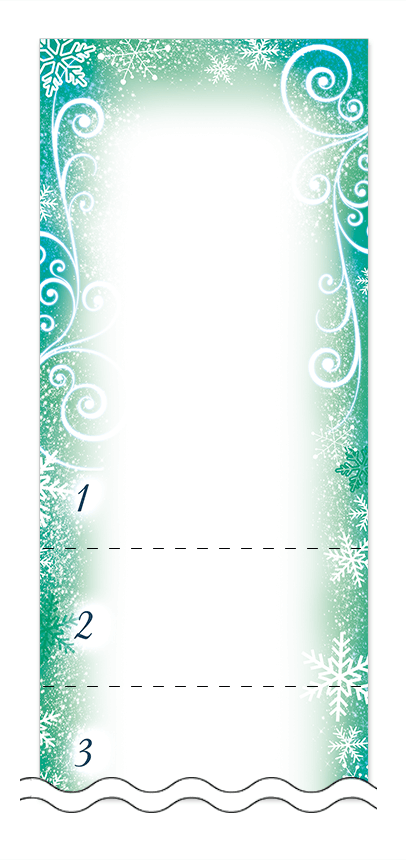 冬・雪・クリスマスの回数券6枚綴りデザインテンプレート0047