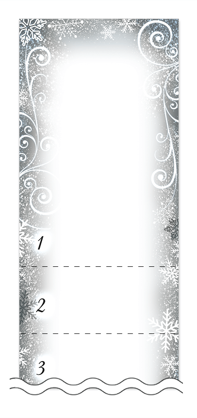 冬・雪・クリスマスの回数券6枚綴りデザインテンプレート0051