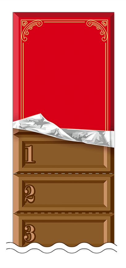 ハート・チョコレートの回数券6枚綴りデザインテンプレート0069