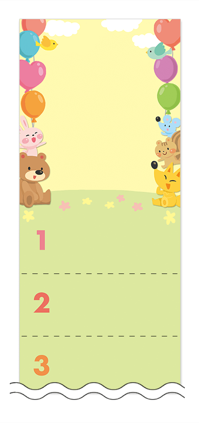 フリーデザイン「こども・どうぶつ」回数券テンプレート画像0077