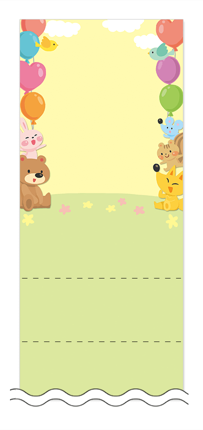 フリーデザイン「こども・どうぶつ」回数券テンプレート画像0078