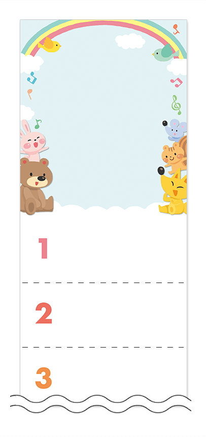 フリーデザイン「こども・どうぶつ」回数券テンプレート画像0079