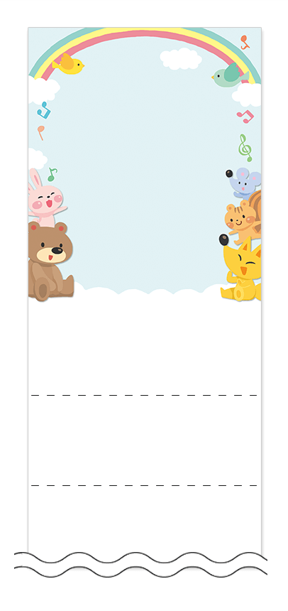 フリーデザイン「こども・どうぶつ」回数券テンプレート画像0080