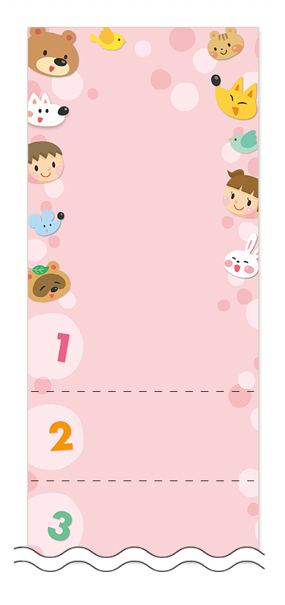 フリーデザイン「こども・どうぶつ」回数券テンプレート画像0081