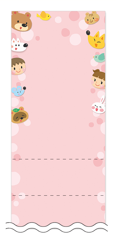 フリーデザイン「こども・どうぶつ」回数券テンプレート画像0082