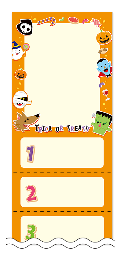 フリーデザイン「ハロウィーン」回数券テンプレート画像0089