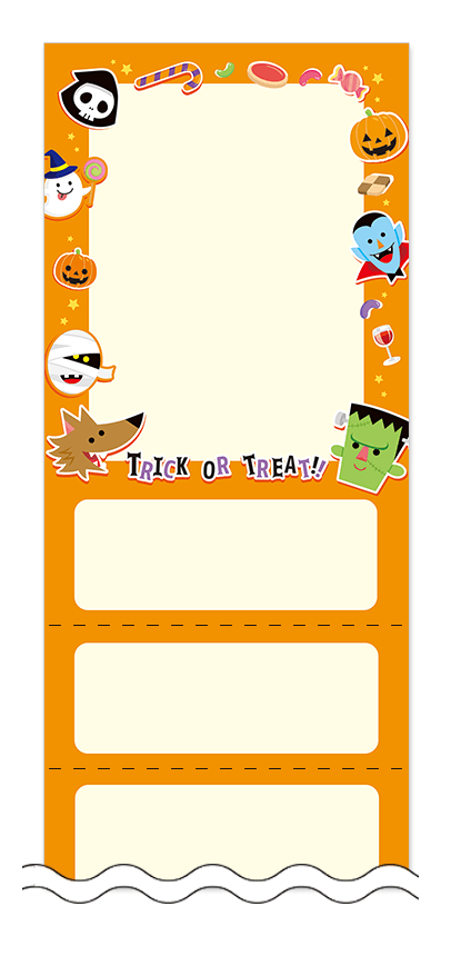 フリーデザイン「ハロウィーン」回数券テンプレート画像0090