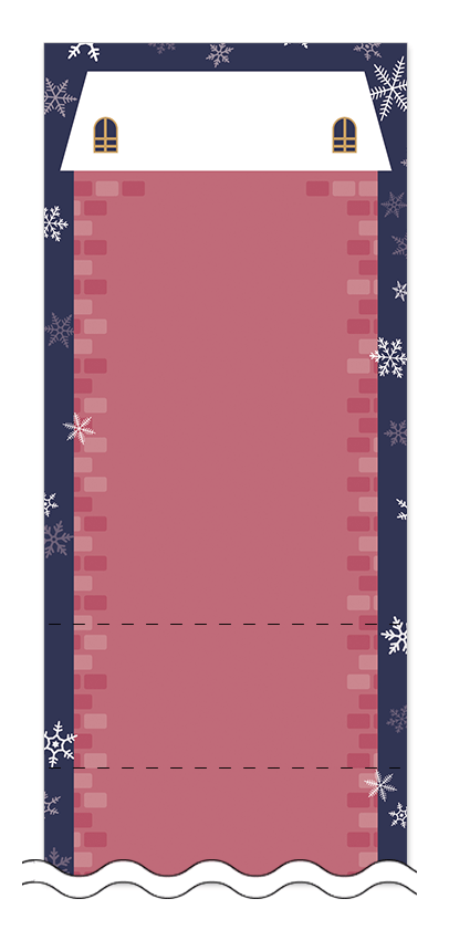 冬・雪・クリスマスの回数券6枚綴りデザインテンプレート0096