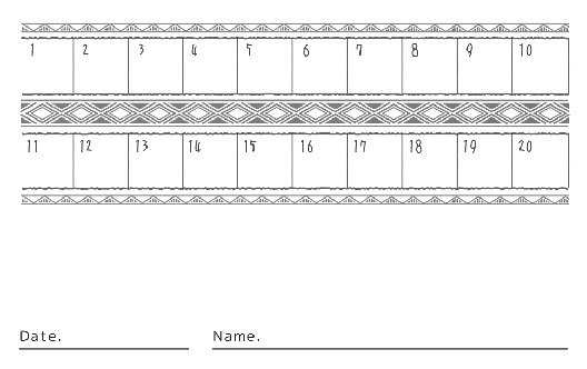 ウラ面スタンプカード（8X20マス）デザインテンプレート