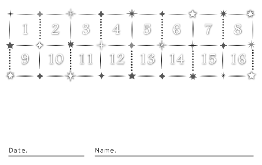 ウラ面スタンプカード（10X16マス）デザインテンプレート