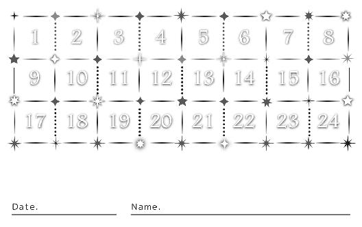 ウラ面スタンプカード（10X24マス）デザインテンプレート