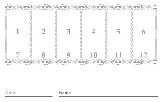 ウラ面スタンプカード（13X12マス）デザインテンプレート