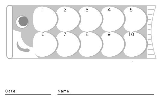 ウラ面スタンプカード（13X10マス）デザインテンプレート