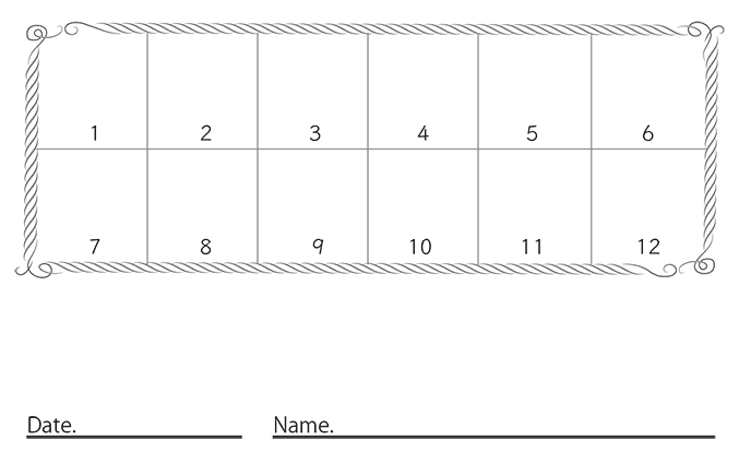 ウラ面スタンプカード（13X12マス）デザインテンプレート