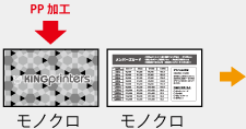 刷色:表モノクロ/裏モノクロ PP加工:モノクロ面