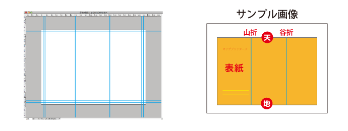 Photoshop Z折 表面(外面)・裏面(中面)の天地指定