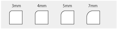 半径は3、4、5、7mmからお選びいただけます