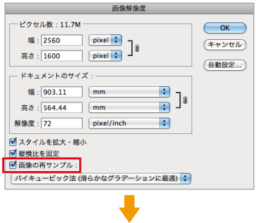 画像解像度の設定