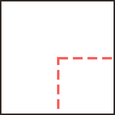 ジャンピングミシン目のL字のイメージ