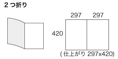 A2サイズ 2つ折りの寸法