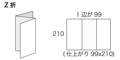 A4サイズ Z折の寸法