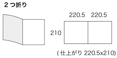 A5x3サイズ 2つ折の寸法