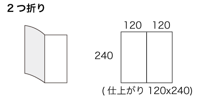 CDx4サイズ 2つ折りの寸法