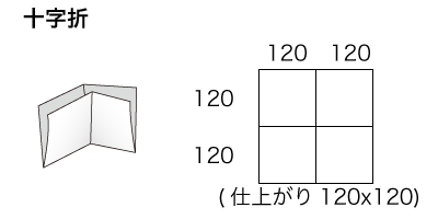 CDx4サイズ 十字折の寸法