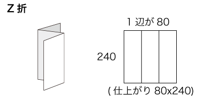 CDx4サイズ Z折の寸法