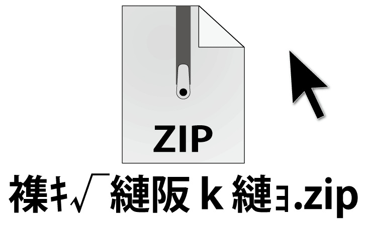 ファイル名が文字化けしたイメージ