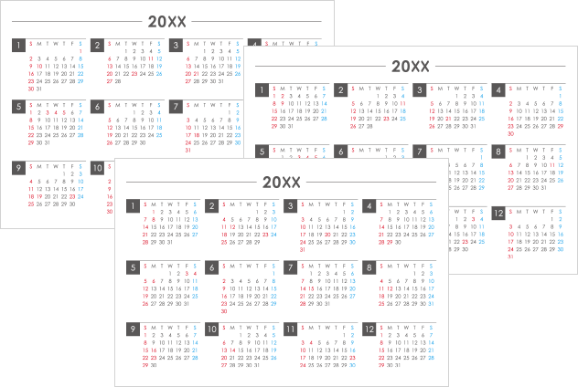 年間カレンダーデザイン