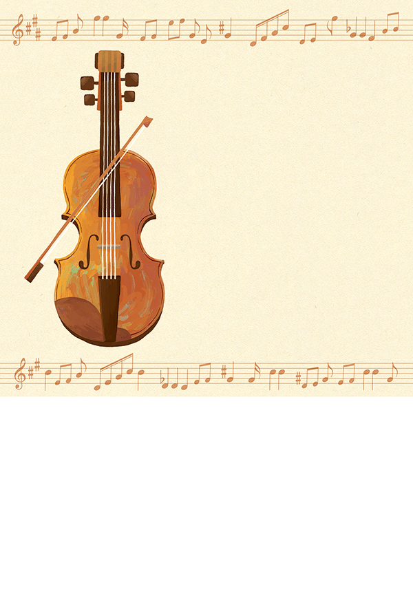 ヴァイオリンDMカード　デザインテンプレート