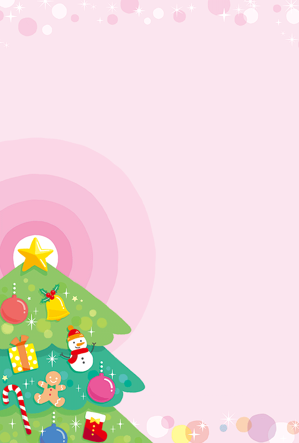 クリスマスツリーのDMカード　デザインテンプレート