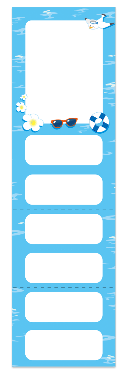 夏の海水浴の回数券デザイン