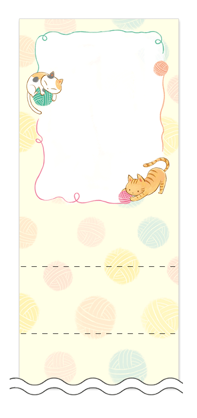 猫と毛糸玉の回数券デザイン